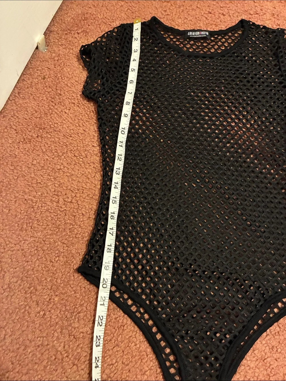 Fashion Nova Black Mesh One-Piece Bodysuit - Picture 5 of 6